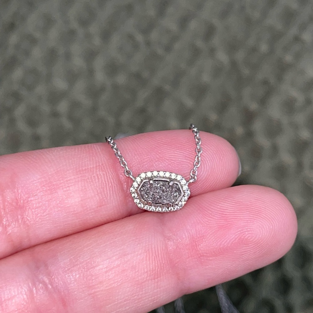 Kendra Scott Necklace in platinum druzy